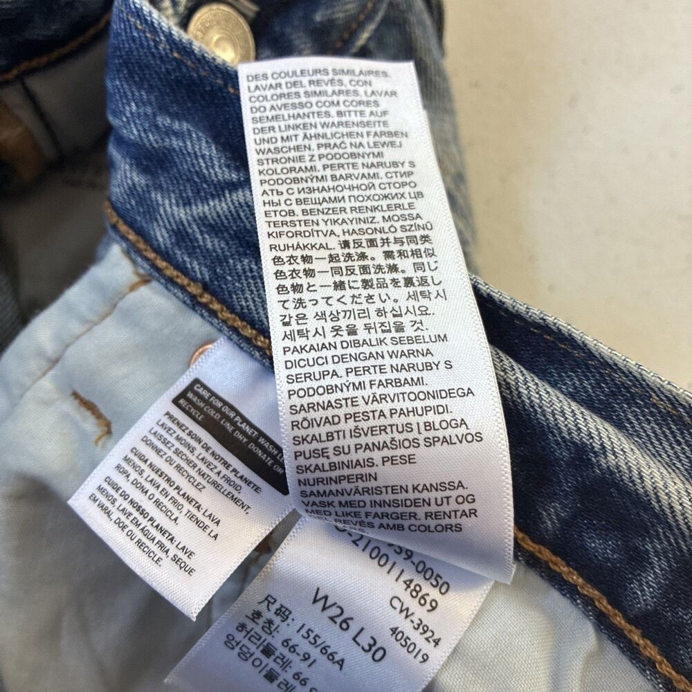 Levi’s Premium 90’s Women 501 Selvedge VTG Denim Big E Red Tab Jeans Med Wash 26 - Picture 16 of 16